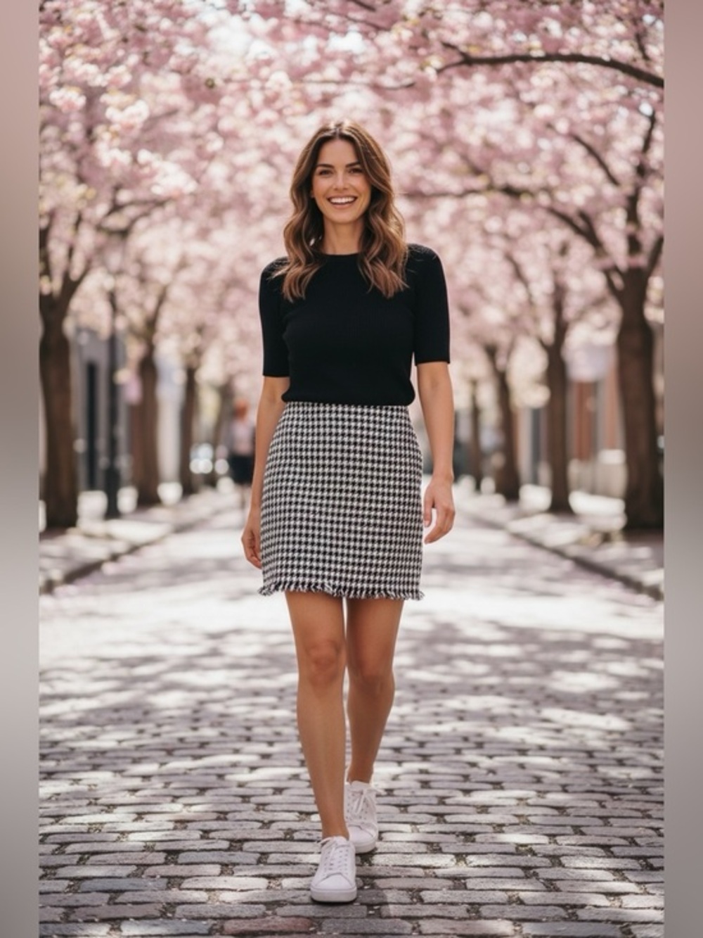 Pursuits Ltd Houndstooth Skirt